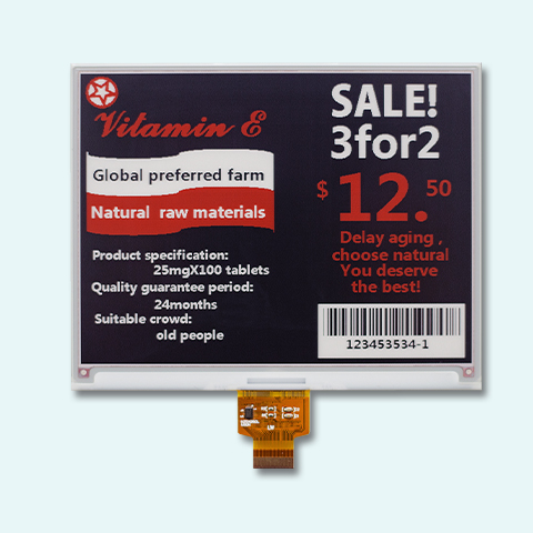 5.83寸三色顯示屏（黑紅白）